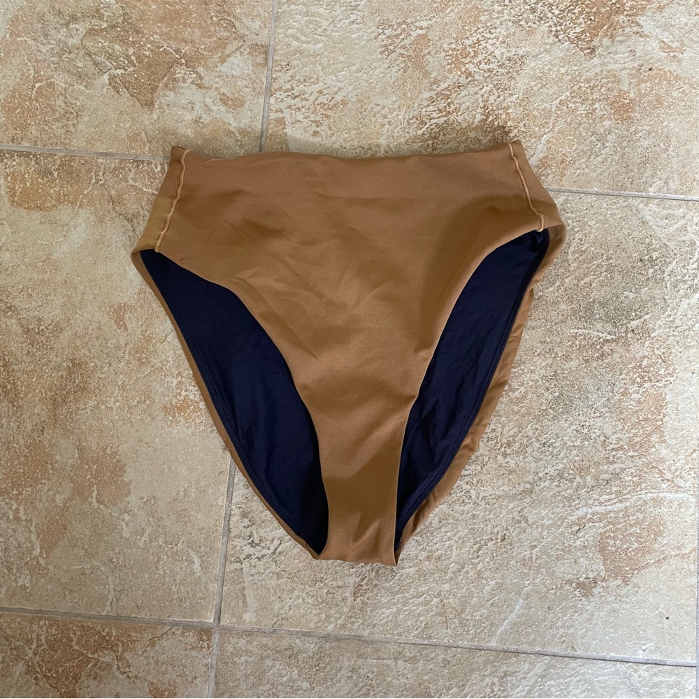 Left On Friday High Waisted Bikini Bottoms in Tan and Black
